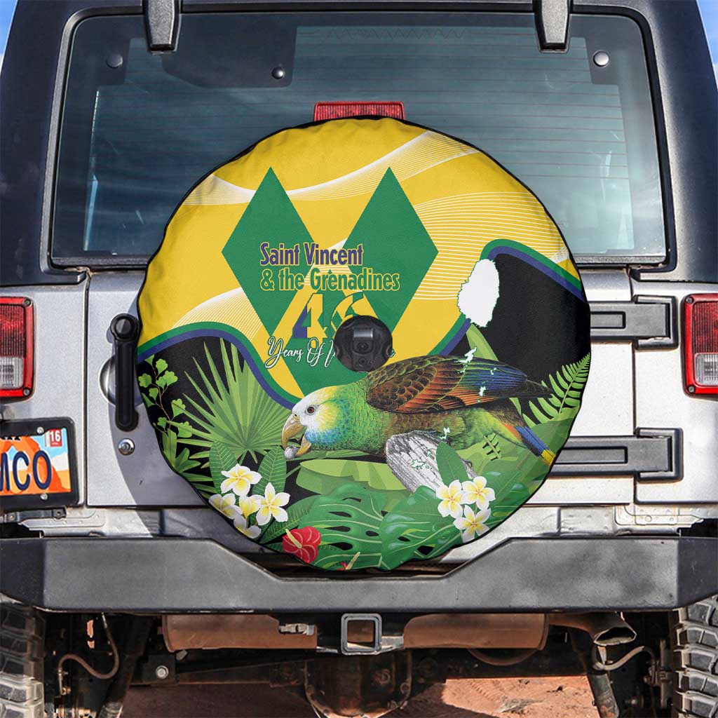 Saint Vincent and the Grenadines Spare Tire Cover Amazona Guildingii 46 Years Of Independence - Wonder Print Shop