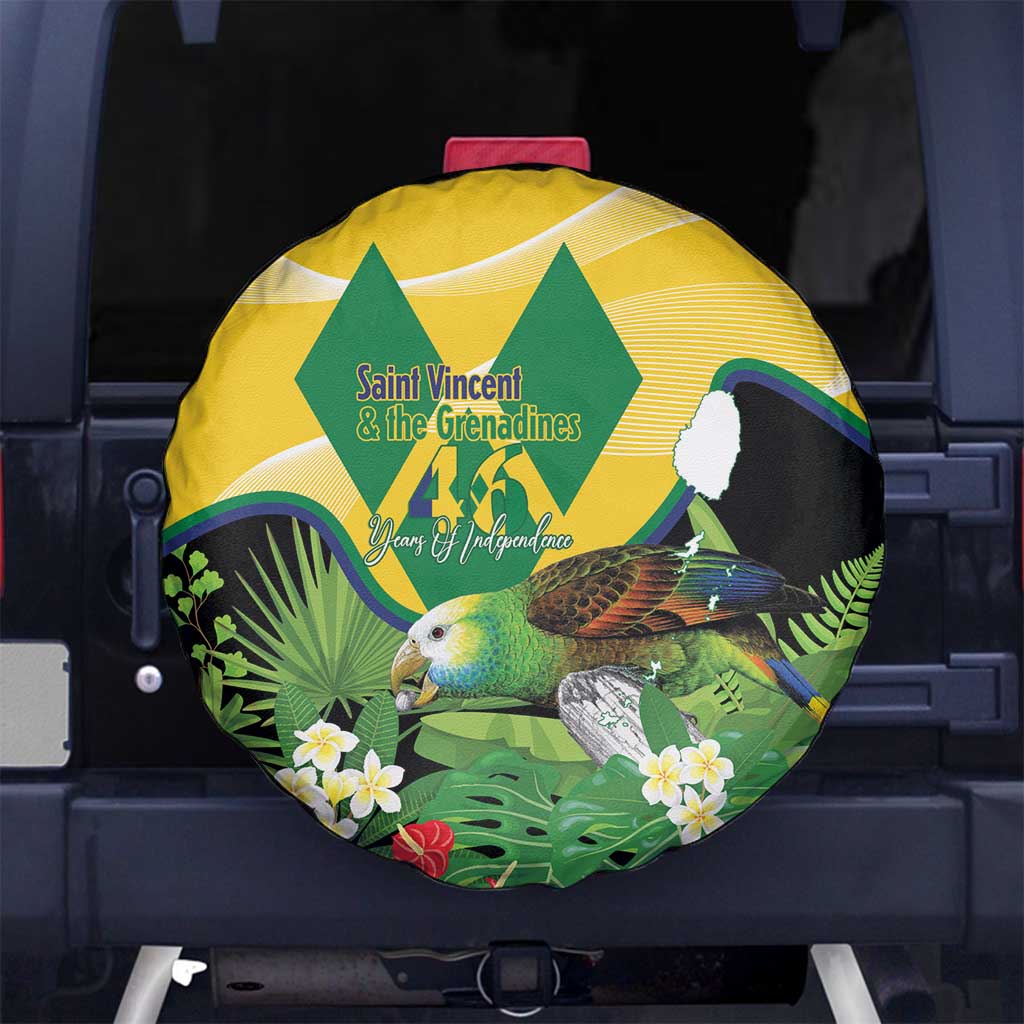Saint Vincent and the Grenadines Spare Tire Cover Amazona Guildingii 46 Years Of Independence - Wonder Print Shop