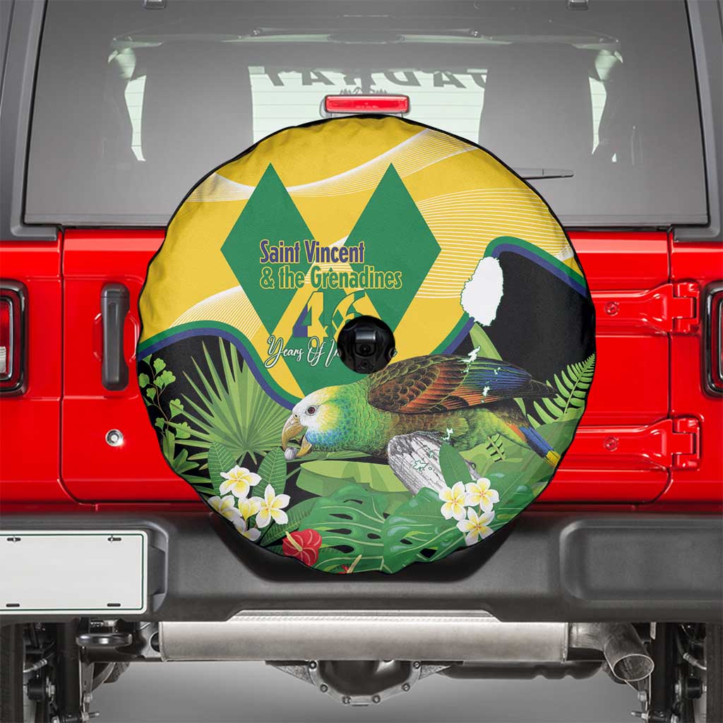 Saint Vincent and the Grenadines Spare Tire Cover Amazona Guildingii 46 Years Of Independence - Wonder Print Shop