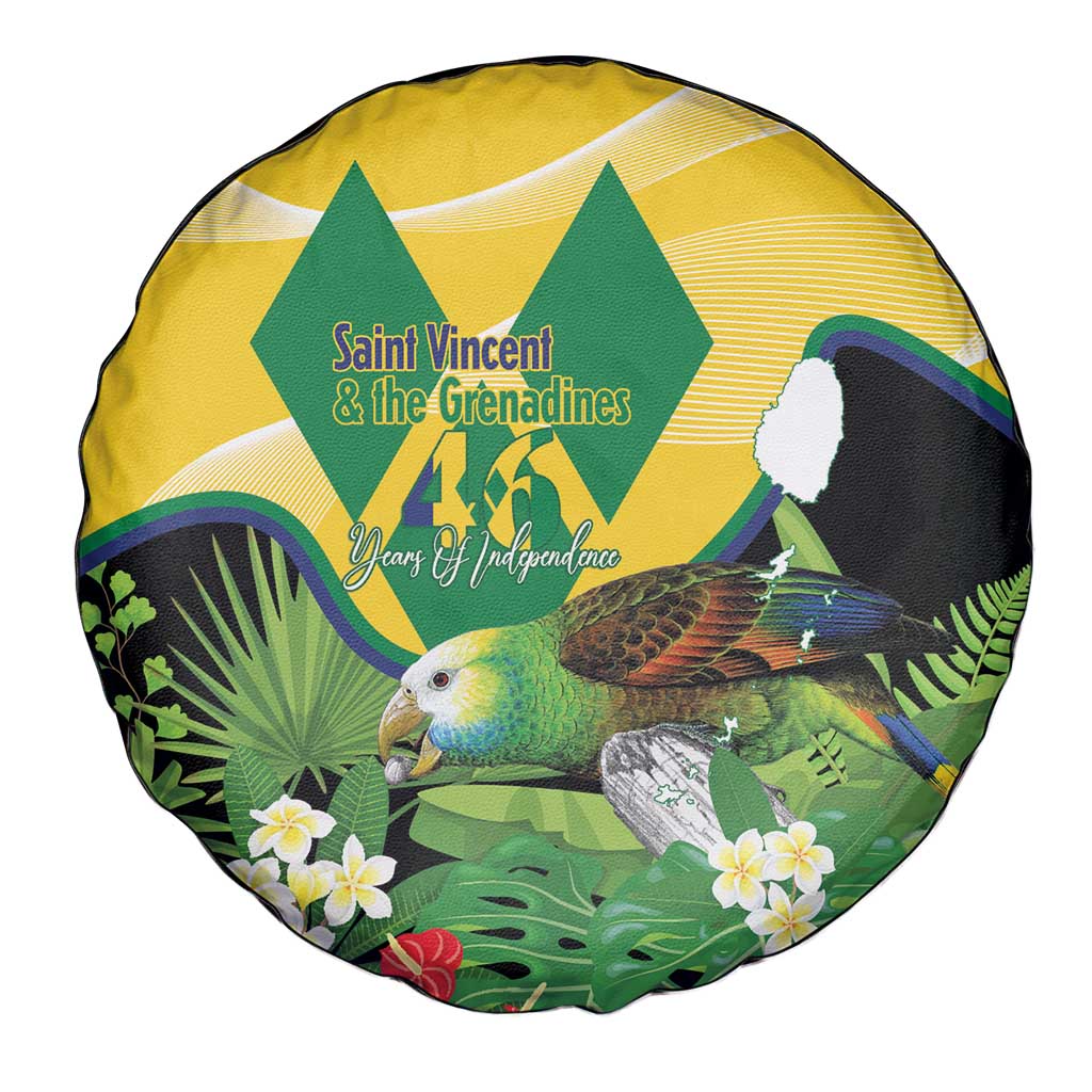 Saint Vincent and the Grenadines Spare Tire Cover Amazona Guildingii 46 Years Of Independence - Wonder Print Shop