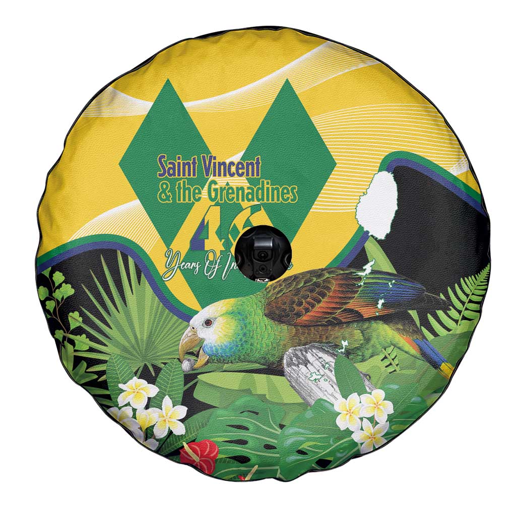 Saint Vincent and the Grenadines Spare Tire Cover Amazona Guildingii 46 Years Of Independence - Wonder Print Shop