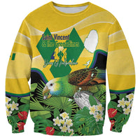 Personalized Saint Vincent and the Grenadines Sweatshirt Amazona Guildingii 46 Years Of Independence - Wonder Print Shop
