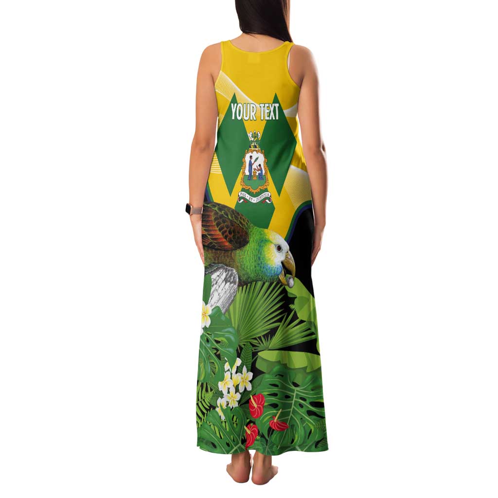 Personalized Saint Vincent and the Grenadines Tank Maxi Dress Amazona Guildingii 46 Years Of Independence - Wonder Print Shop