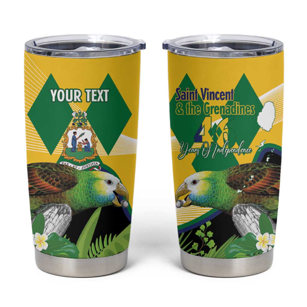 Personalized Saint Vincent and the Grenadines Tumbler Cup Amazona Guildingii 46 Years Of Independence - Wonder Print Shop