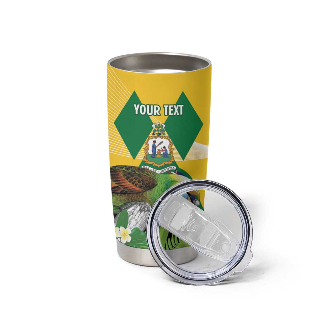 Personalized Saint Vincent and the Grenadines Tumbler Cup Amazona Guildingii 46 Years Of Independence - Wonder Print Shop