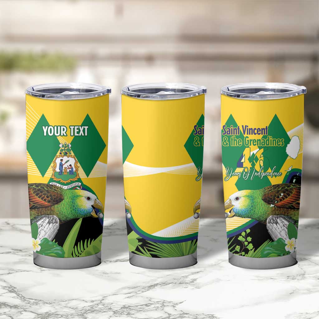 Personalized Saint Vincent and the Grenadines Tumbler Cup Amazona Guildingii 46 Years Of Independence - Wonder Print Shop