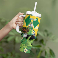 Personalized Saint Vincent and the Grenadines Tumbler With Handle Amazona Guildingii 46 Years Of Independence - Wonder Print Shop