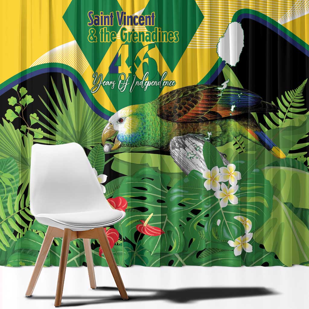 Saint Vincent and the Grenadines Window Curtain Amazona Guildingii 46 Years Of Independence - Wonder Print Shop