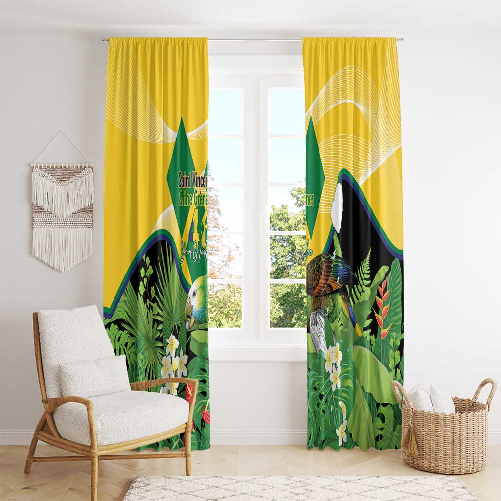 Saint Vincent and the Grenadines Window Curtain Amazona Guildingii 46 Years Of Independence - Wonder Print Shop