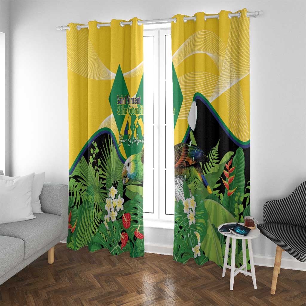 Saint Vincent and the Grenadines Window Curtain Amazona Guildingii 46 Years Of Independence - Wonder Print Shop