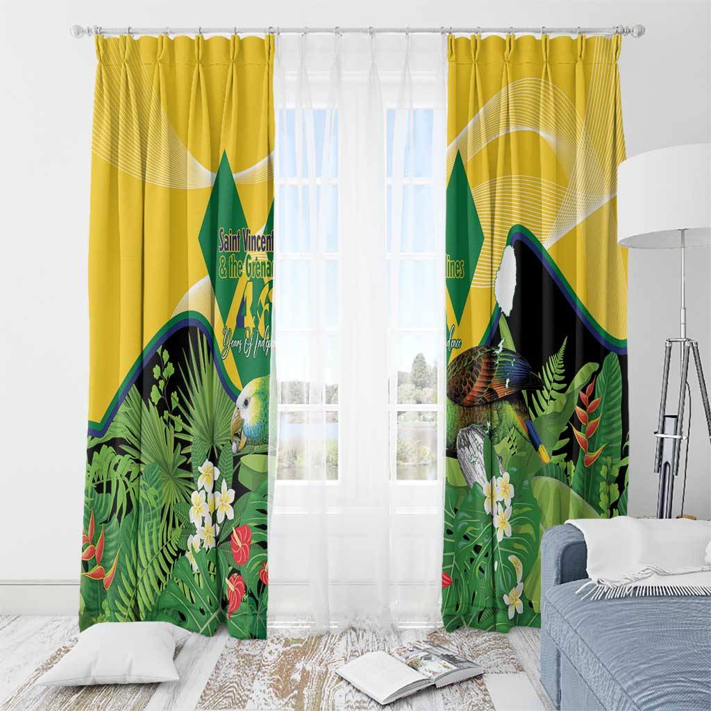 Saint Vincent and the Grenadines Window Curtain Amazona Guildingii 46 Years Of Independence - Wonder Print Shop
