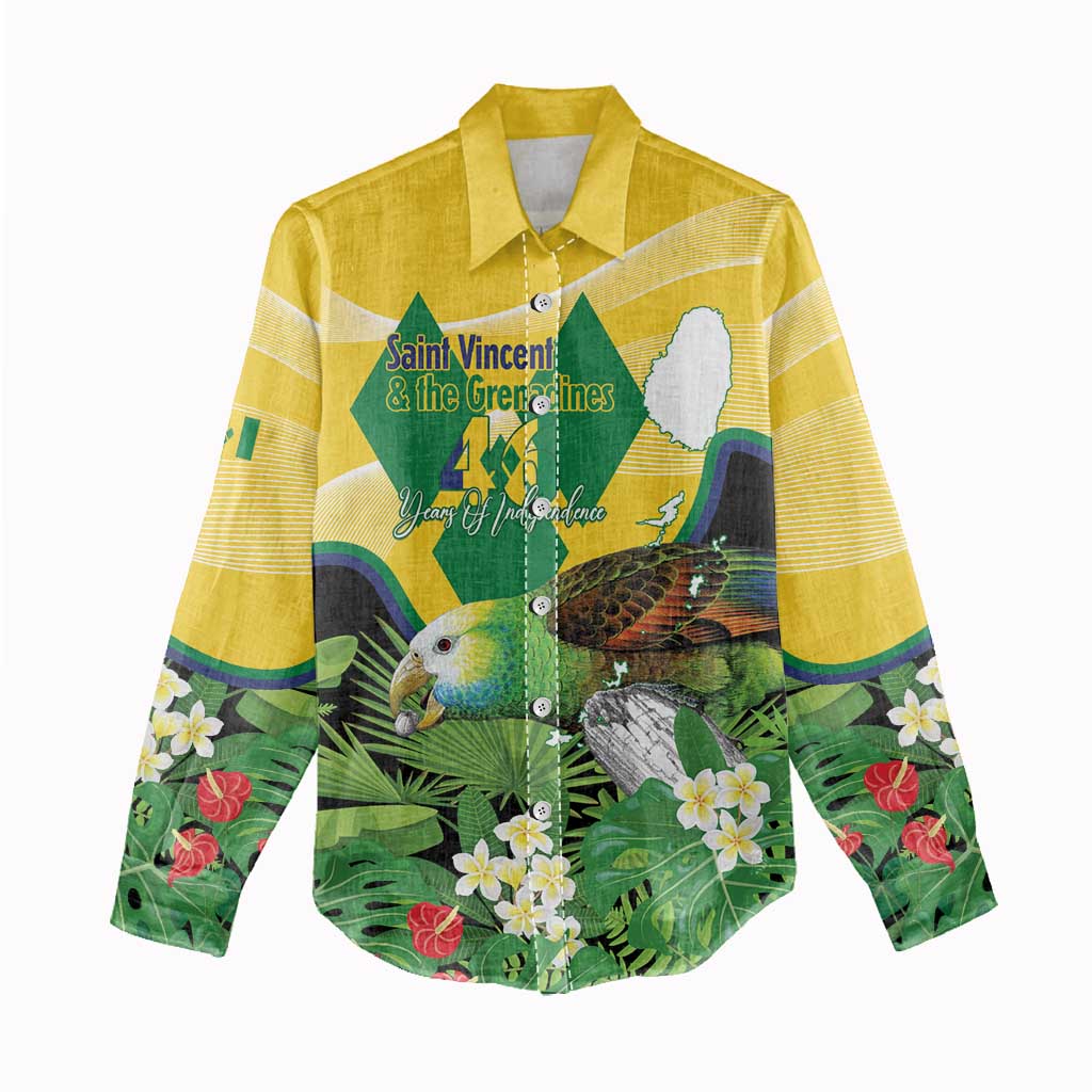 Personalized Saint Vincent and the Grenadines Women Casual Shirt Amazona Guildingii 46 Years Of Independence - Wonder Print Shop