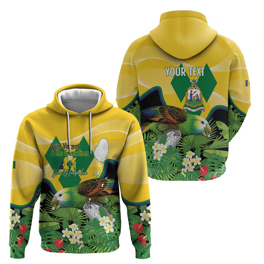 Personalized Saint Vincent and the Grenadines Zip Hoodie Amazona Guildingii 46 Years Of Independence - Wonder Print Shop