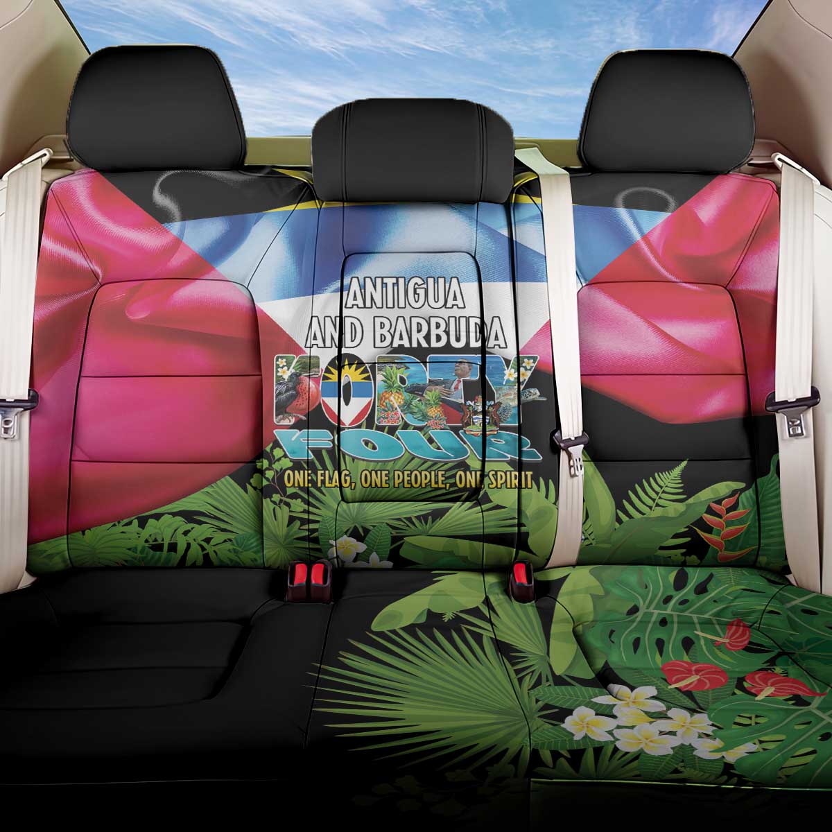 Antigua and Barbuda Independence Day Back Car Seat Cover 44th Anniversary One Flag One People One Spirit - Wonder Print Shop
