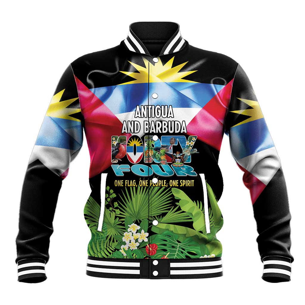 Antigua and Barbuda Independence Day Baseball Jacket 44th Anniversary One Flag One People One Spirit - Wonder Print Shop