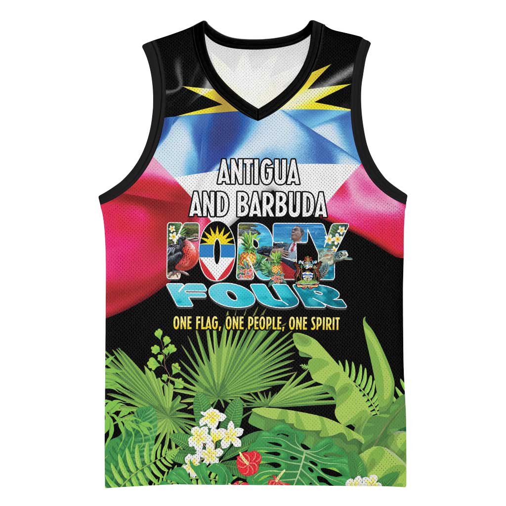 Antigua and Barbuda Independence Day Basketball Jersey 44th Anniversary One Flag One People One Spirit - Wonder Print Shop