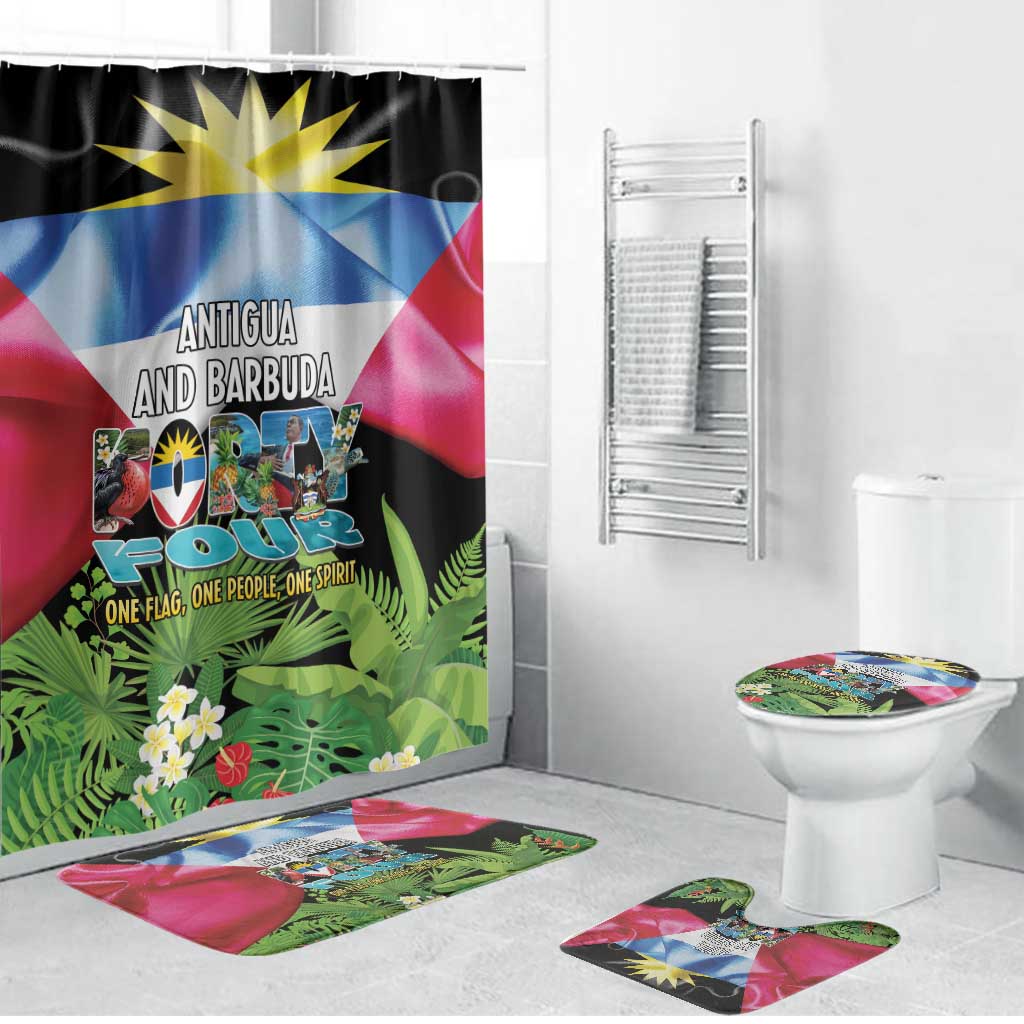 Antigua and Barbuda Independence Day Bathroom Set 44th Anniversary One Flag One People One Spirit - Wonder Print Shop