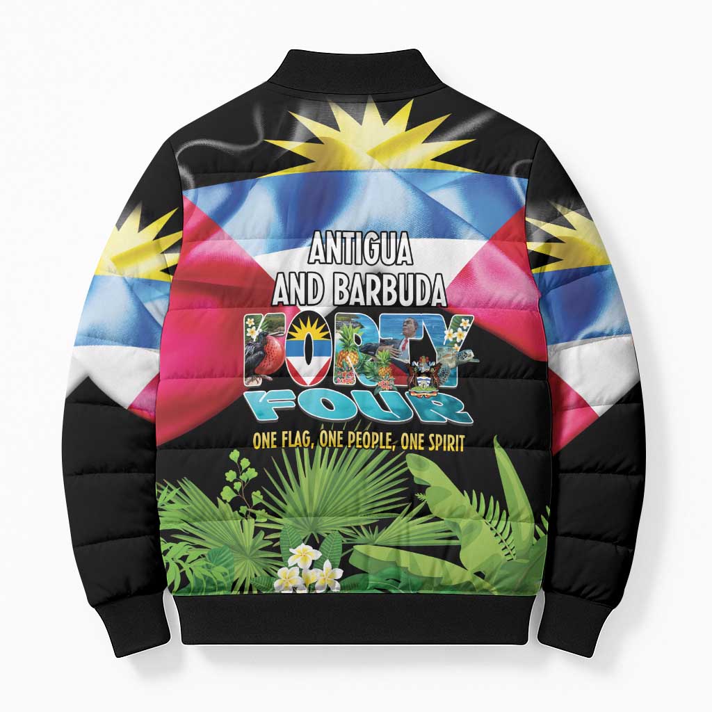 Antigua and Barbuda Independence Day Bomber Puffer Jacket 44th Anniversary One Flag One People One Spirit - Wonder Print Shop