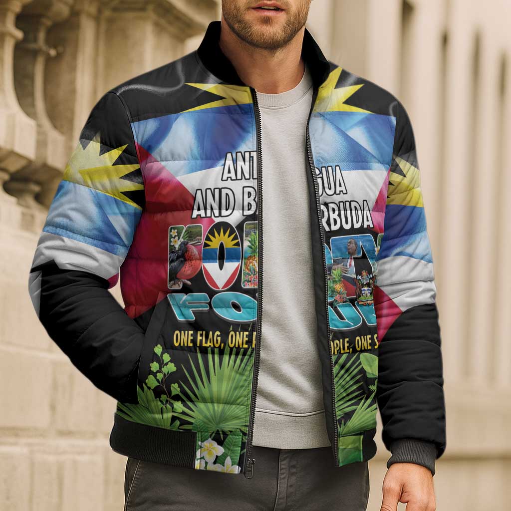 Antigua and Barbuda Independence Day Bomber Puffer Jacket 44th Anniversary One Flag One People One Spirit - Wonder Print Shop
