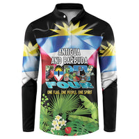 Antigua and Barbuda Independence Day Button Sweatshirt 44th Anniversary One Flag One People One Spirit - Wonder Print Shop