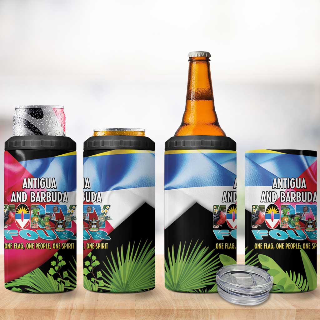 Antigua and Barbuda Independence Day 4 in 1 Can Cooler Tumbler 44th Anniversary One Flag One People One Spirit - Wonder Print Shop