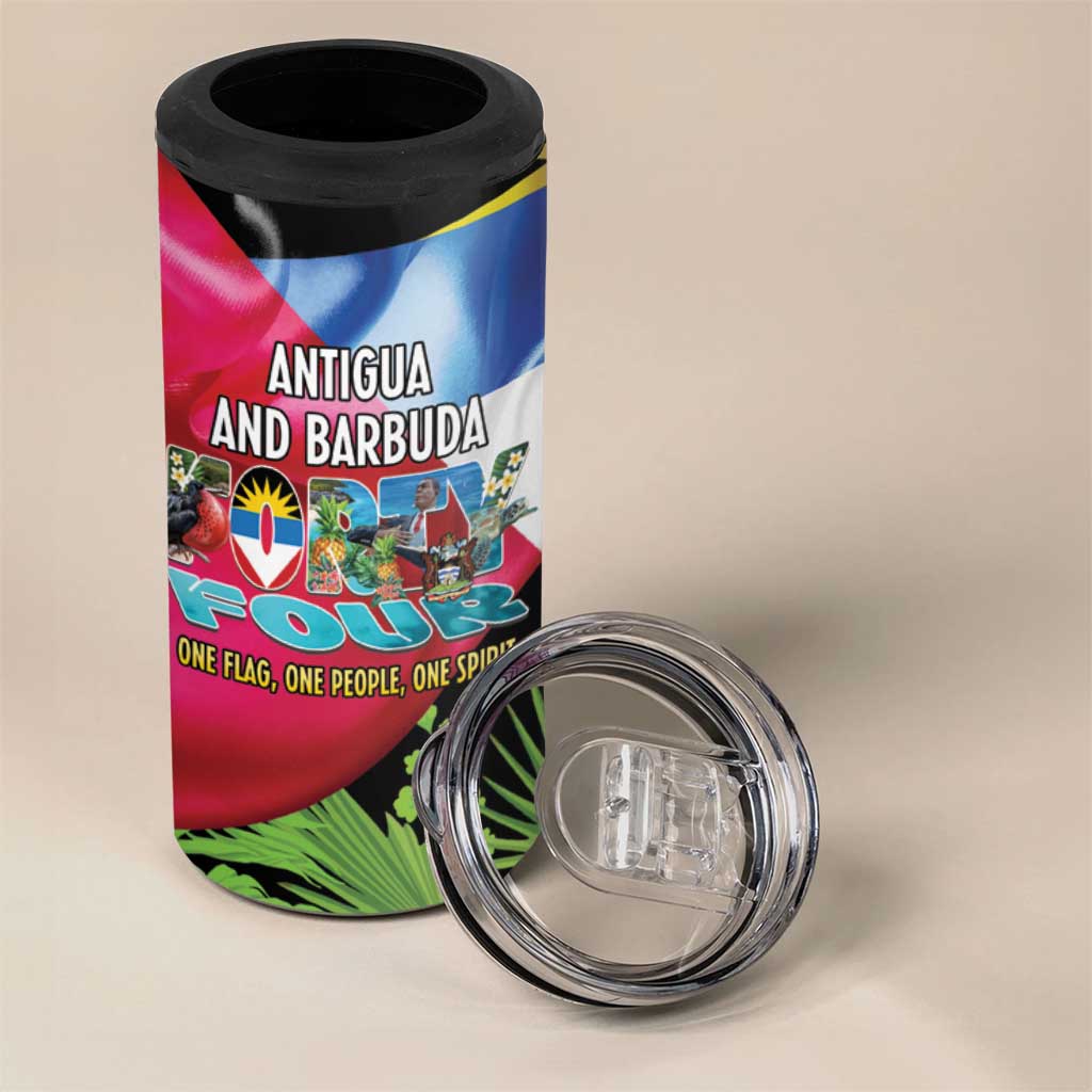Antigua and Barbuda Independence Day 4 in 1 Can Cooler Tumbler 44th Anniversary One Flag One People One Spirit - Wonder Print Shop