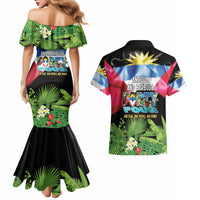 Antigua and Barbuda Independence Day Couples Matching Mermaid Dress and Hawaiian Shirt 44th Anniversary One Flag One People One Spirit - Wonder Print Shop