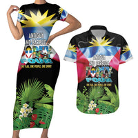 Antigua and Barbuda Independence Day Couples Matching Short Sleeve Bodycon Dress and Hawaiian Shirt 44th Anniversary One Flag One People One Spirit - Wonder Print Shop