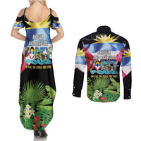 Antigua and Barbuda Independence Day Couples Matching Summer Maxi Dress and Long Sleeve Button Shirt 44th Anniversary One Flag One People One Spirit - Wonder Print Shop