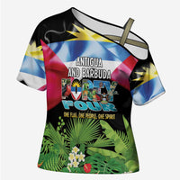 Antigua and Barbuda Independence Day Cross Shoulder Shirt 44th Anniversary One Flag One People One Spirit - Wonder Print Shop