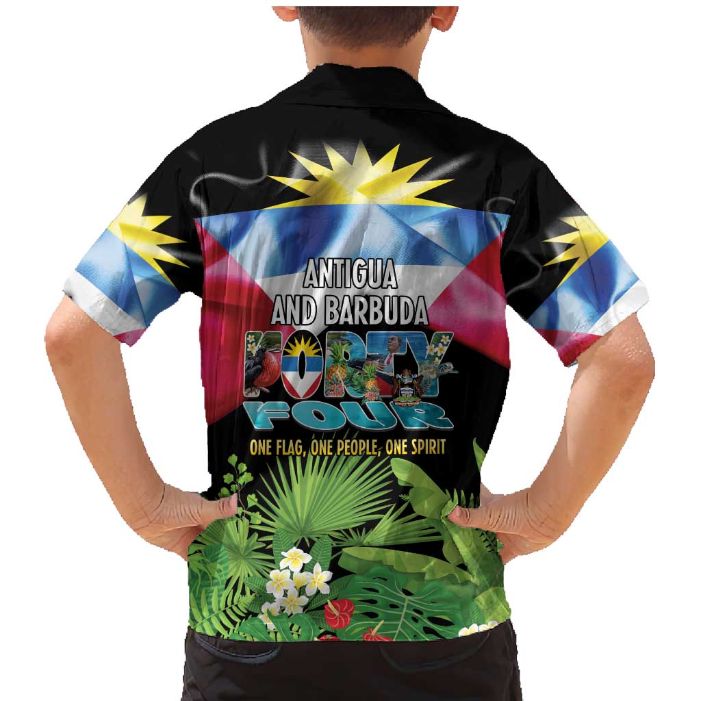 Antigua and Barbuda Independence Day Family Matching Mermaid Dress and Hawaiian Shirt 44th Anniversary One Flag One People One Spirit - Wonder Print Shop