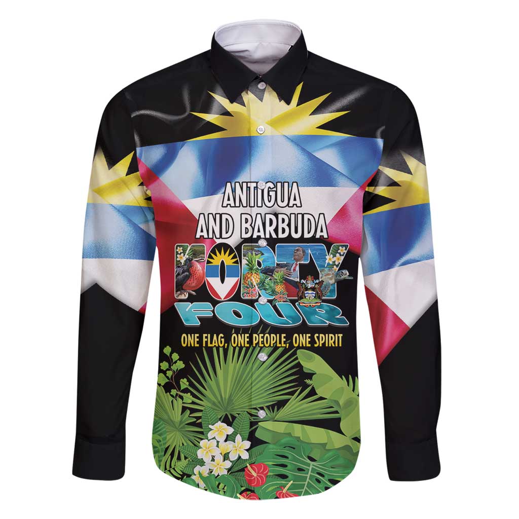 Antigua and Barbuda Independence Day Family Matching Off Shoulder Maxi Dress and Hawaiian Shirt 44th Anniversary One Flag One People One Spirit - Wonder Print Shop