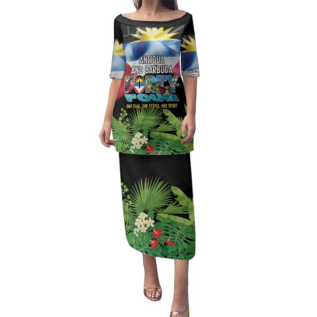 Antigua and Barbuda Independence Day Family Matching Puletasi and Hawaiian Shirt 44th Anniversary One Flag One People One Spirit - Wonder Print Shop