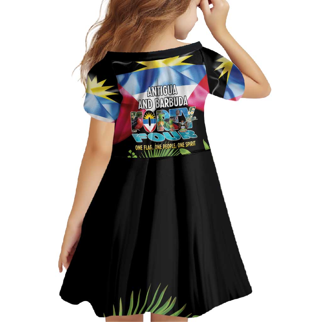 Antigua and Barbuda Independence Day Family Matching Short Sleeve Bodycon Dress and Hawaiian Shirt 44th Anniversary One Flag One People One Spirit - Wonder Print Shop