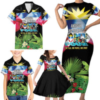 Antigua and Barbuda Independence Day Family Matching Short Sleeve Bodycon Dress and Hawaiian Shirt 44th Anniversary One Flag One People One Spirit - Wonder Print Shop