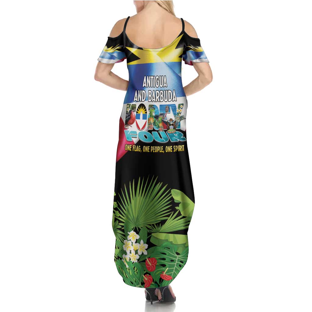 Antigua and Barbuda Independence Day Family Matching Summer Maxi Dress and Hawaiian Shirt 44th Anniversary One Flag One People One Spirit - Wonder Print Shop