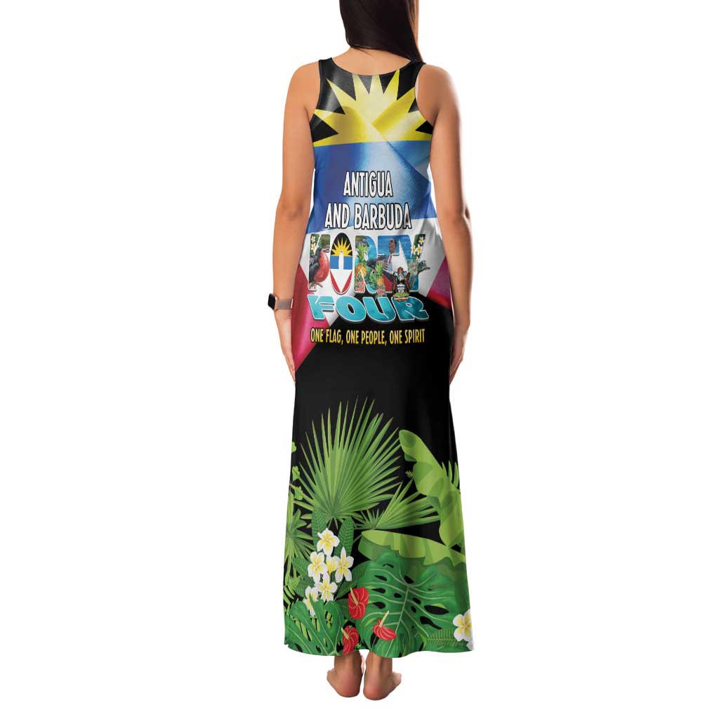 Antigua and Barbuda Independence Day Family Matching Tank Maxi Dress and Hawaiian Shirt 44th Anniversary One Flag One People One Spirit - Wonder Print Shop