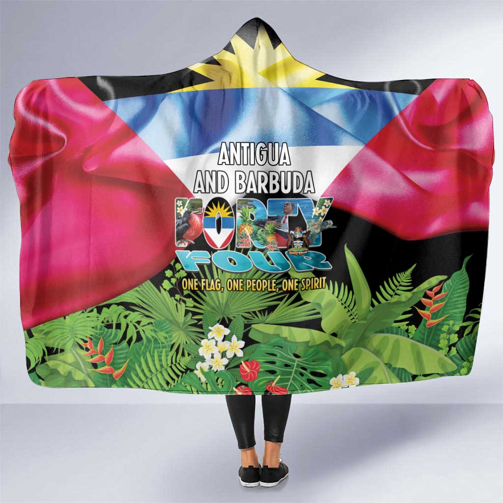 Antigua and Barbuda Independence Day Hooded Blanket 44th Anniversary One Flag One People One Spirit - Wonder Print Shop