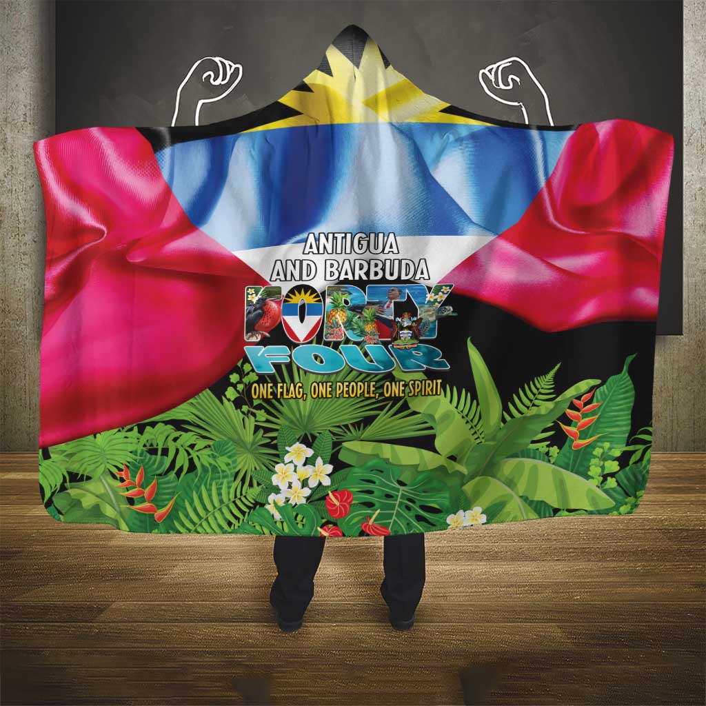 Antigua and Barbuda Independence Day Hooded Blanket 44th Anniversary One Flag One People One Spirit - Wonder Print Shop