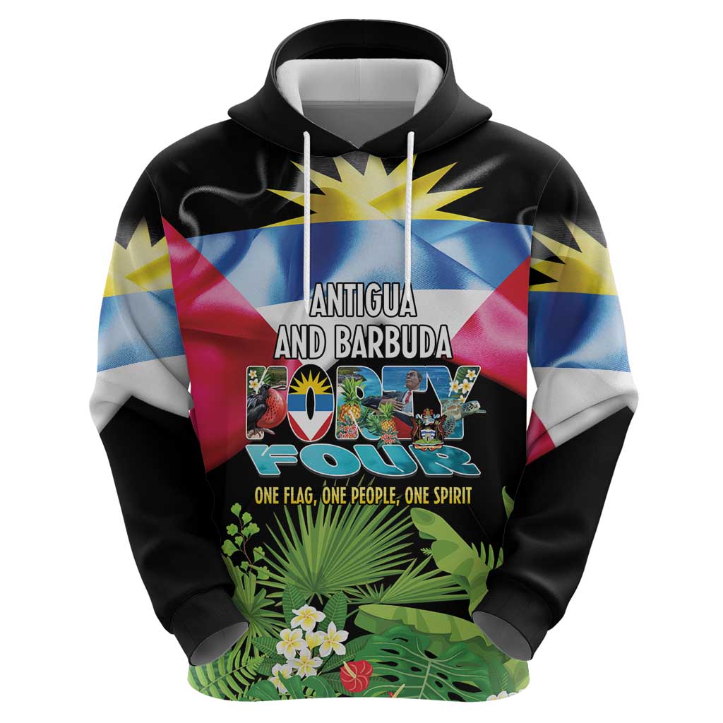 Antigua and Barbuda Independence Day Hoodie 44th Anniversary One Flag One People One Spirit - Wonder Print Shop