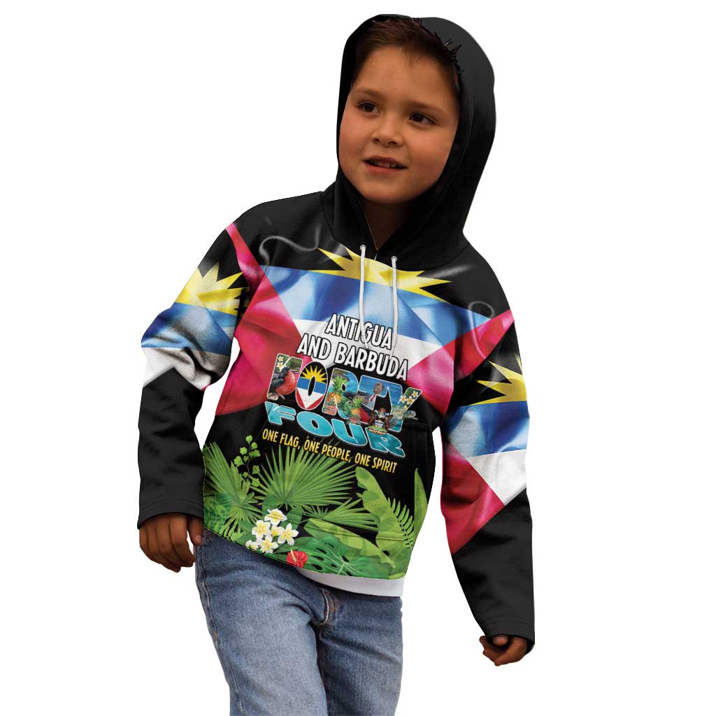 Antigua and Barbuda Independence Day Kid Hoodie 44th Anniversary One Flag One People One Spirit - Wonder Print Shop