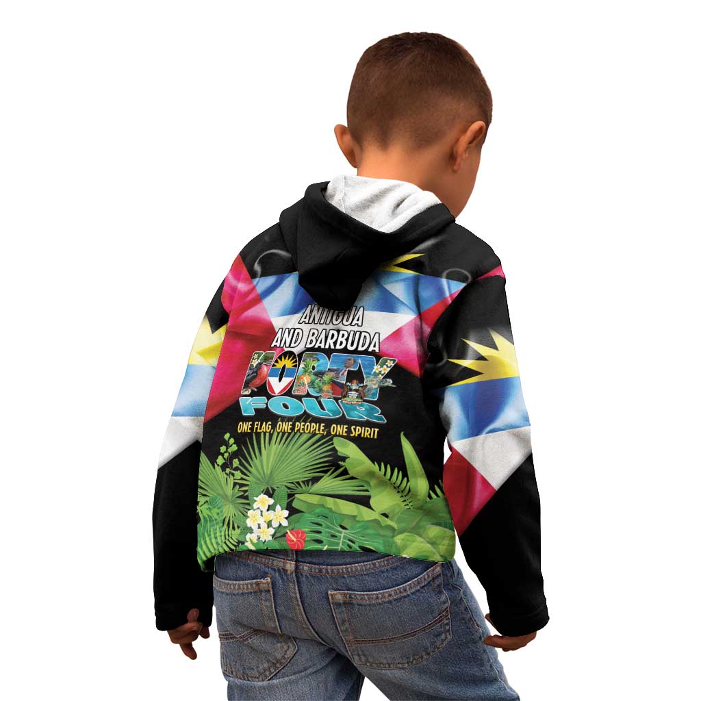 Antigua and Barbuda Independence Day Kid Hoodie 44th Anniversary One Flag One People One Spirit - Wonder Print Shop