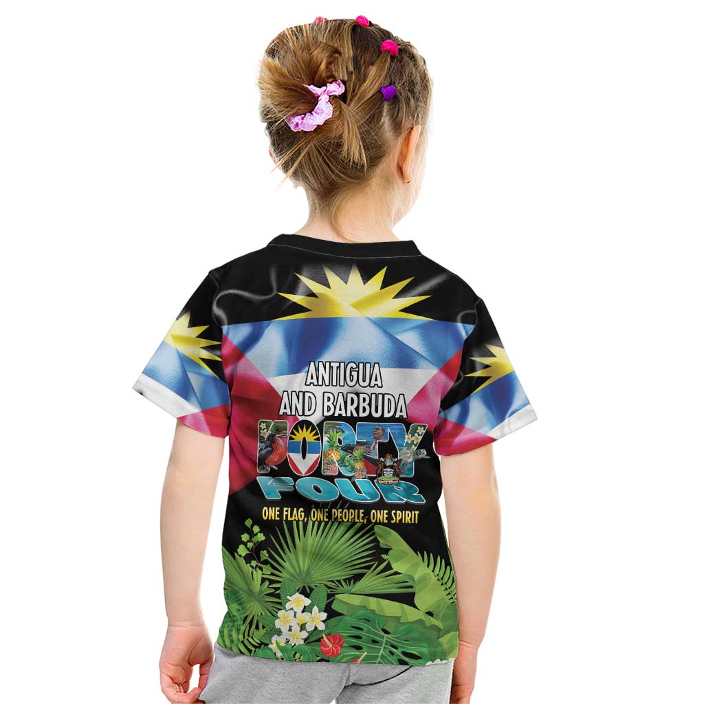 Antigua and Barbuda Independence Day Kid T Shirt 44th Anniversary One Flag One People One Spirit - Wonder Print Shop