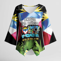 Antigua and Barbuda Independence Day Kimono Sleeve Blouse 44th Anniversary One Flag One People One Spirit - Wonder Print Shop