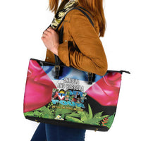 Antigua and Barbuda Independence Day Leather Tote Bag 44th Anniversary One Flag One People One Spirit - Wonder Print Shop