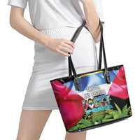 Antigua and Barbuda Independence Day Leather Tote Bag 44th Anniversary One Flag One People One Spirit - Wonder Print Shop