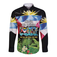 Antigua and Barbuda Independence Day Long Sleeve Button Shirt 44th Anniversary One Flag One People One Spirit - Wonder Print Shop