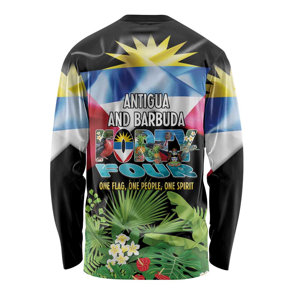 Antigua and Barbuda Independence Day Long Sleeve Shirt 44th Anniversary One Flag One People One Spirit - Wonder Print Shop