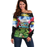 Antigua and Barbuda Independence Day Off Shoulder Sweater 44th Anniversary One Flag One People One Spirit - Wonder Print Shop