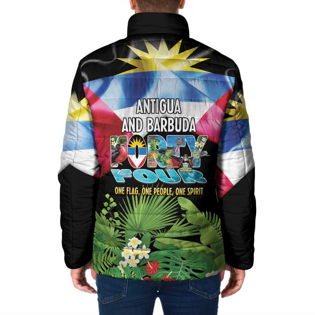 Antigua and Barbuda Independence Day Padded Jacket 44th Anniversary One Flag One People One Spirit - Wonder Print Shop